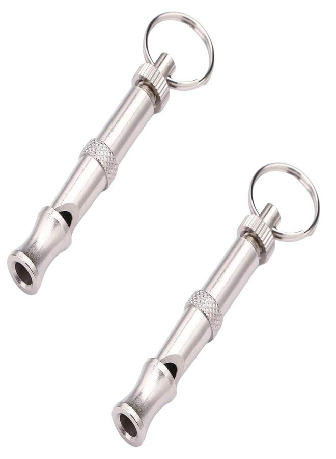 WaigN 2Pcs Silver Adjustable Ultrasonic Dog Whistle, Portable Whistle Pet Whistle Supersonic Whistle Dog Whistles for Pet Training, Training and Behavior Aids, Dog Whistle Training - Image 1